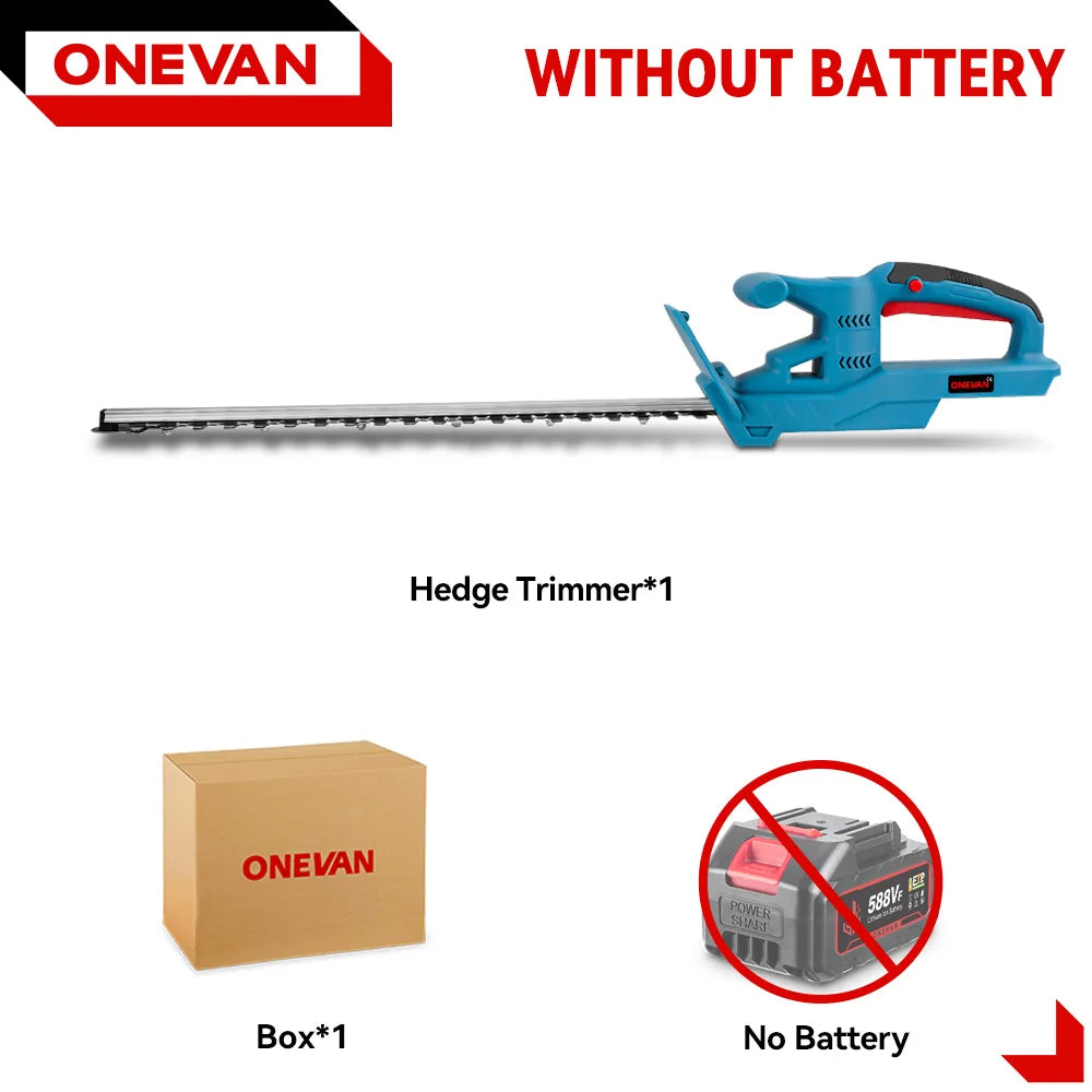 ONEVAN 20 Inch Cordless Hedge Trimmer 3000W Dual Blade Garden Tool
