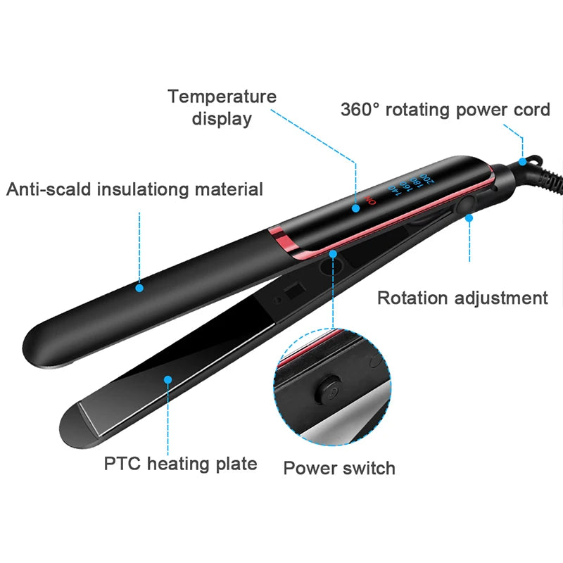 SCBWMG ST-016 Hair Straightener – Ionic Ceramic Plates, Fast Heat, Travel Ready