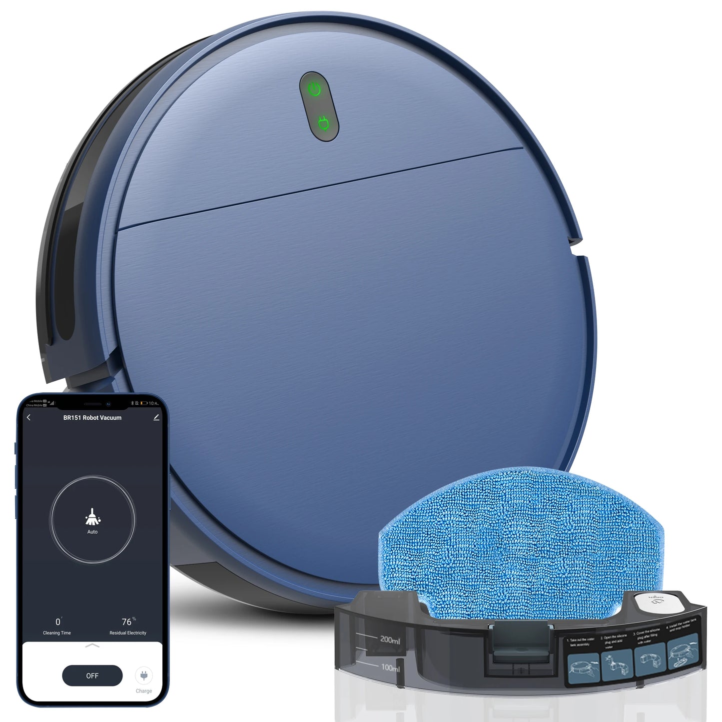 Omeser BR151 Robot Vacuum & Mop Combo – Planned Cleaning, Remote + App Control