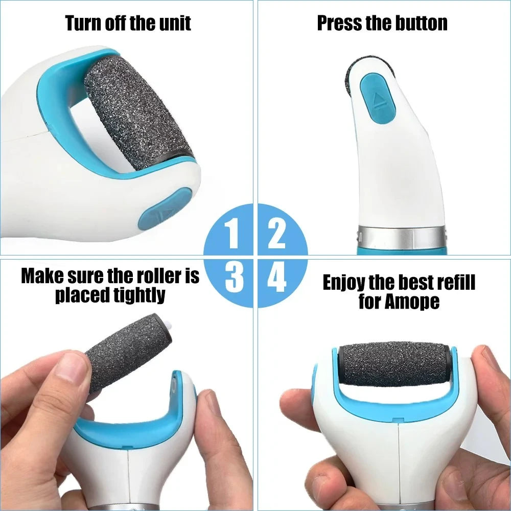 Electric Foot Care Tool for Heels – Portable Dead Skin & Callus Remover (Pink / Blue)