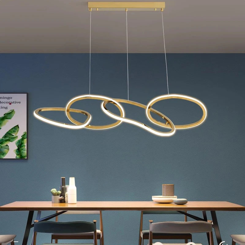 MZXFA Smart LED Pendant Light JLD0190 | Remote Dimmable, Modern Stainless Steel