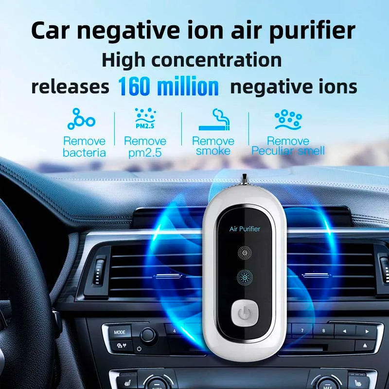 Wearable air Purifier Necklace High Efficiency Energy Saving Negative Ions 60h Long Endurance Personal Portable air Cleaner