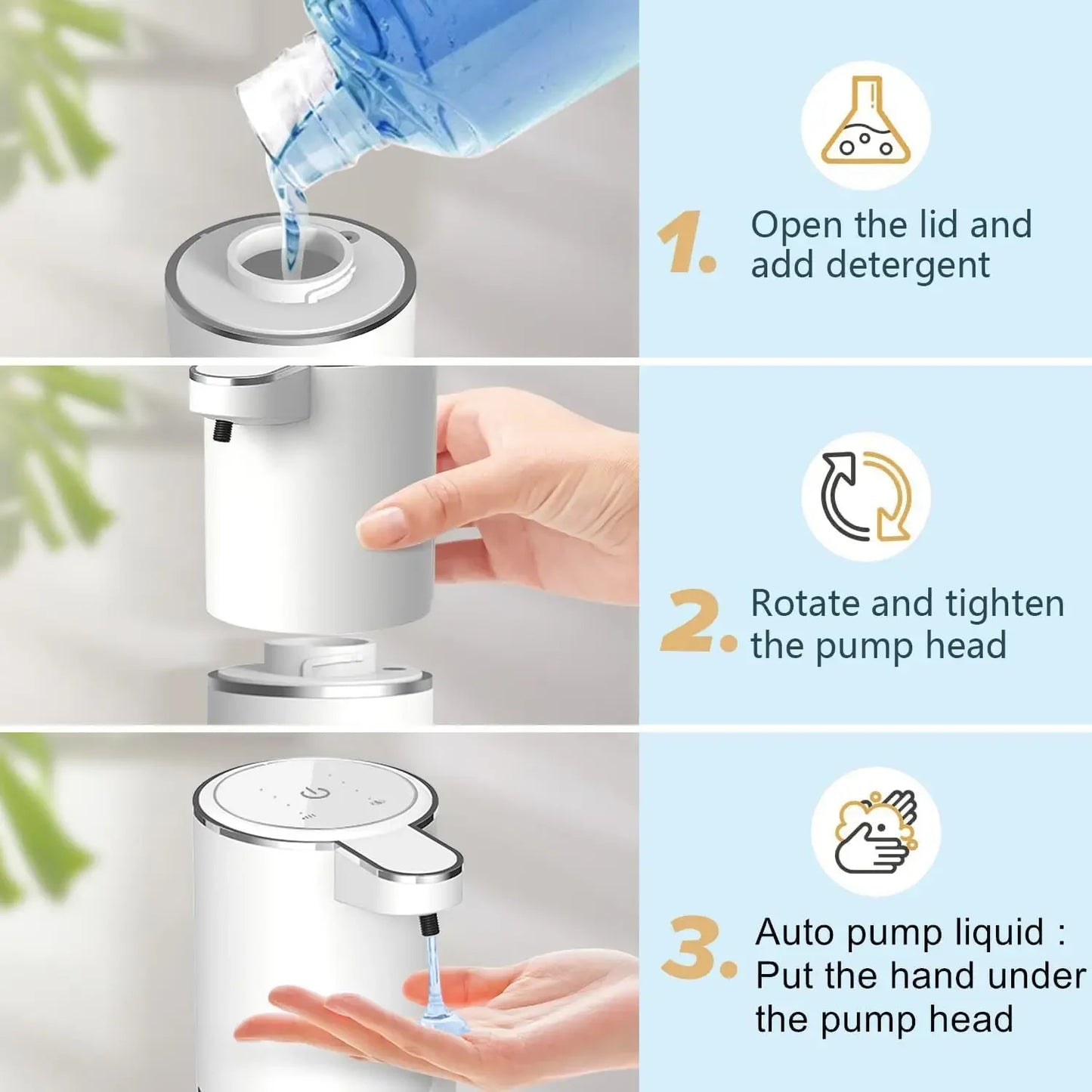 Touchless Automatic Foam Soap Dispenser – USB Rechargeable Infrared Hand Wash Dispenser