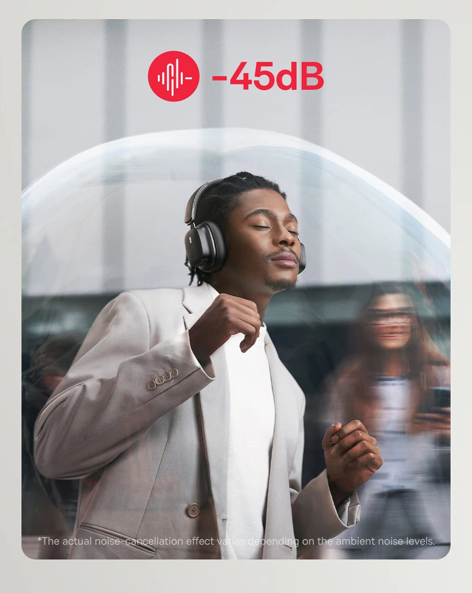 BASEUS Bowie 30 Max ANC Wireless Headphones – LDAC, Spatial Audio, 65H Battery