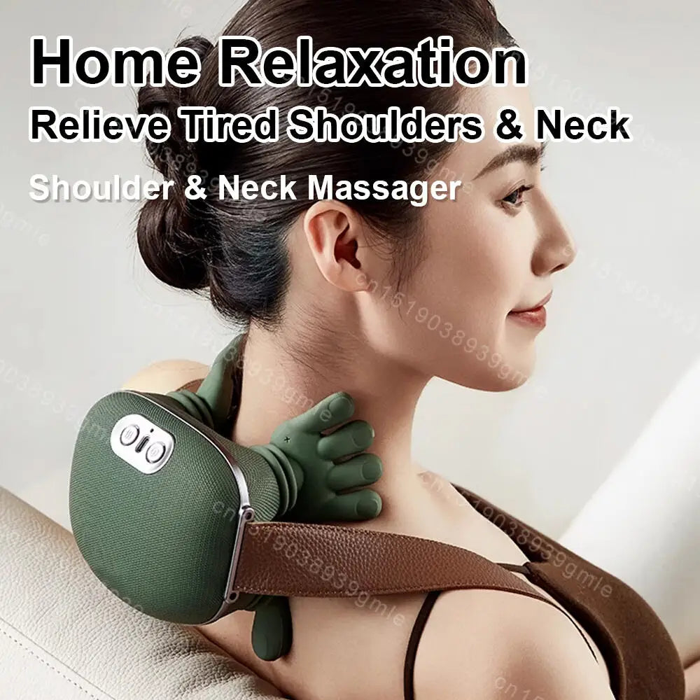 Electric Trapezius Massager with Heat – Wearable Neck, Back & Shoulder Relief