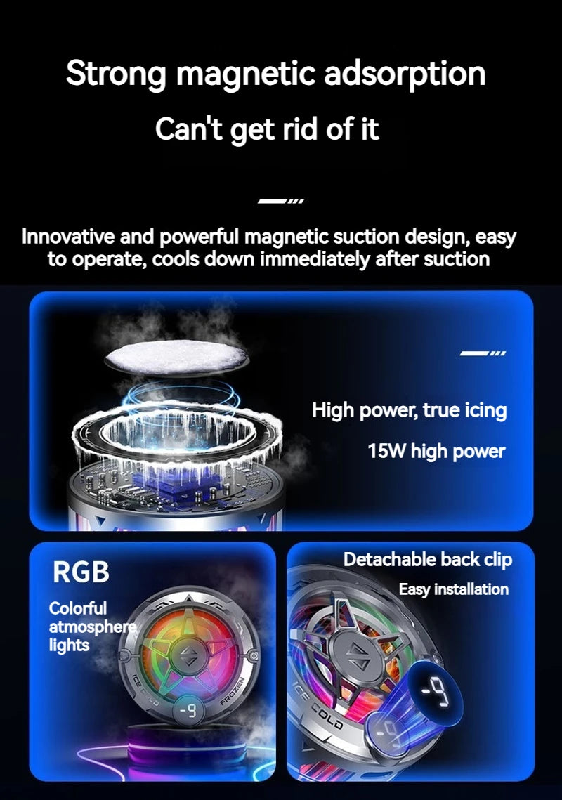 K20 Universal Magnetic Phone Cooler for Gaming | Digital Display
