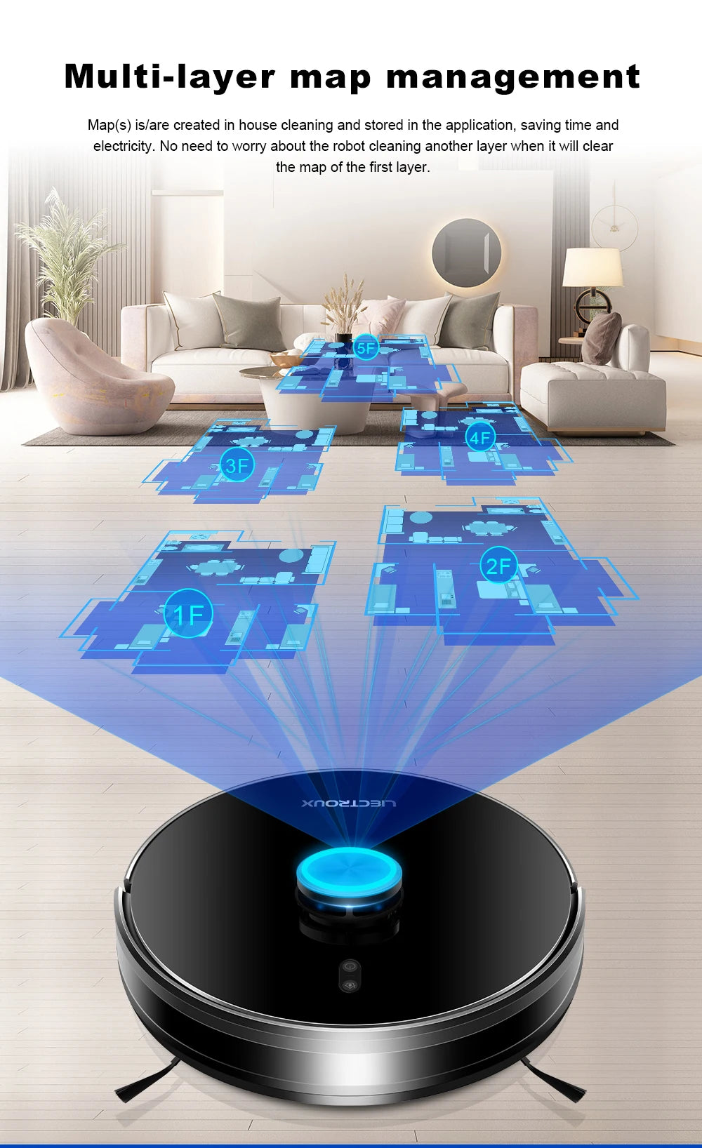 Liectroux X6 Smart Robot Vacuum Cleaner – Laser LiDAR, Y-Shape Mopping, 6500Pa Suction