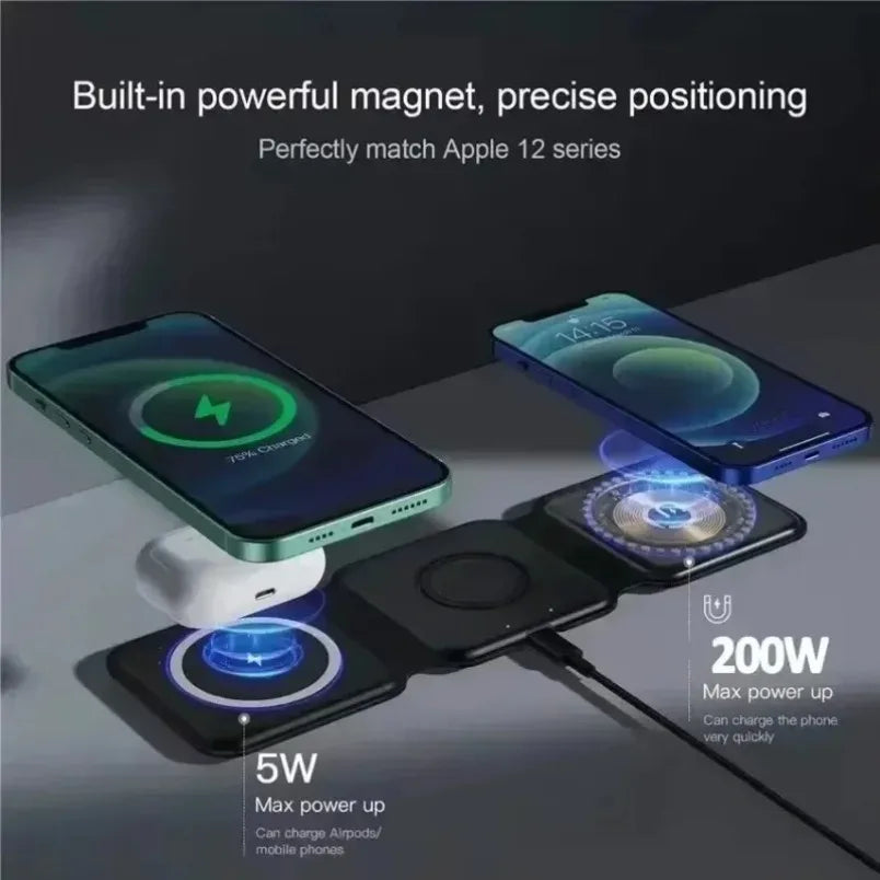 3 in 1 Phone Charge Dock Desktop Wireless Charger for Iphone