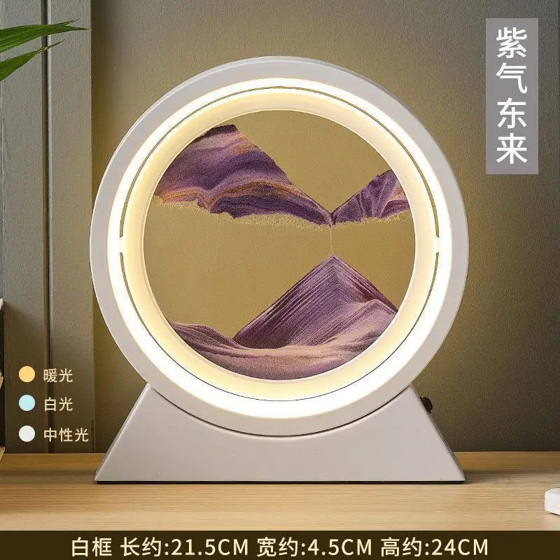 Rotating Quicksand Art Lamp | 360° Moving Sand Glass Atmosphere Light