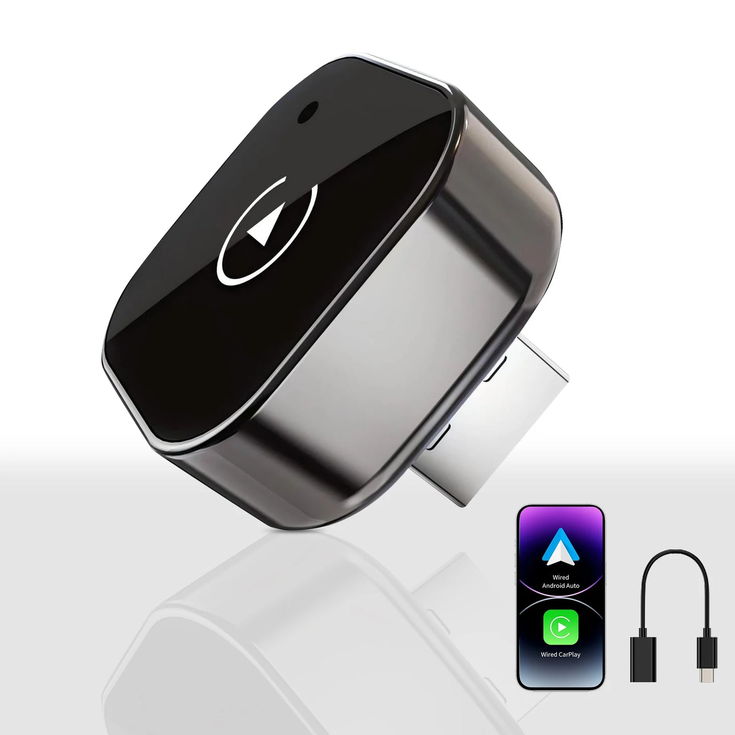 PIONRAY 2-in-1 Wireless CarPlay & Android Auto Adapter – Plug & Play 5.8GHz WiFi