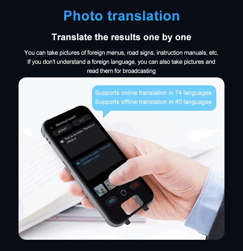 ESTG S25 Pro AI Voice Translator – Portable Real-Time Language Translation Device with Screen