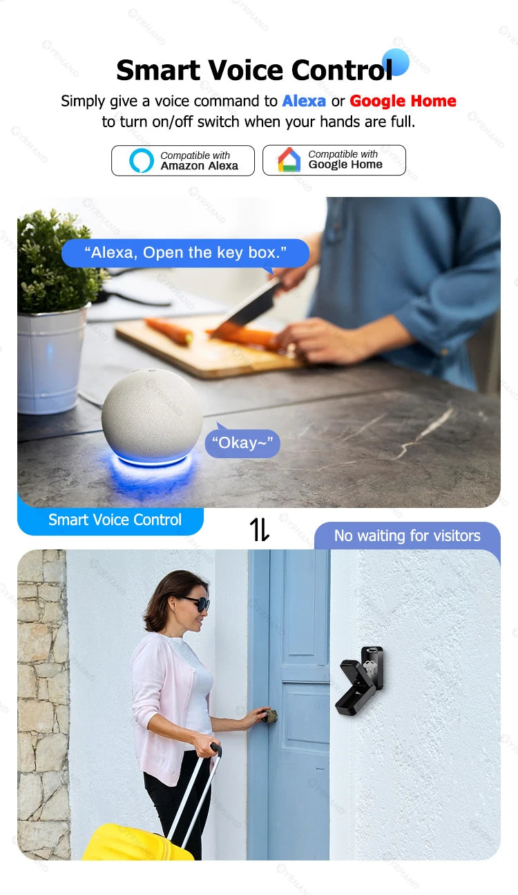 K5 Smart Key Lock Box – Fingerprint, Keypad & App Unlock (IP66, Tuya/TTLock)