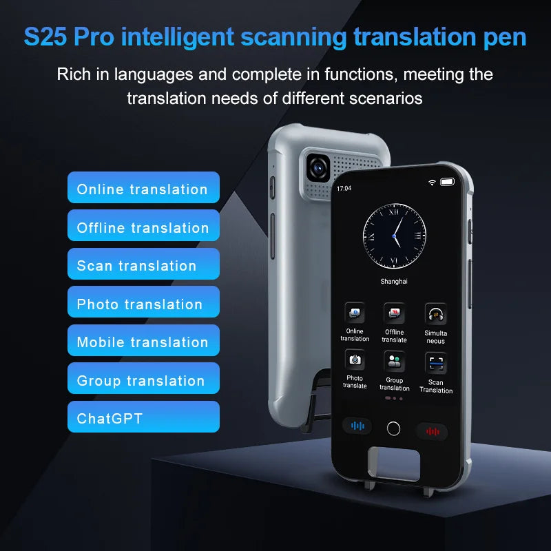 ESTG S25 Pro AI Voice Translator – Portable Real-Time Language Translation Device with Screen