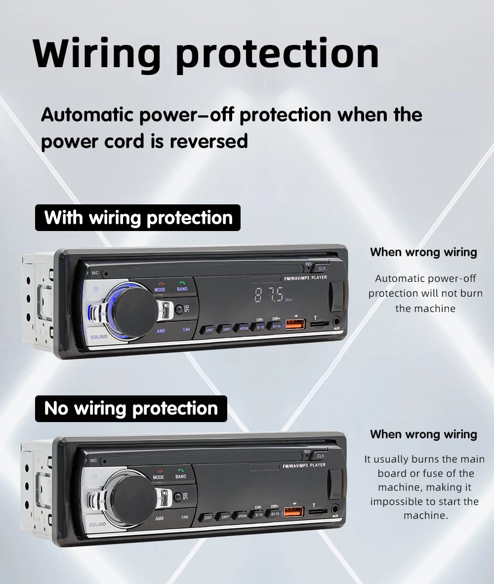 BQCC M11 Double Din Bluetooth Car Stereo – 60W×4 FM Radio, USB/SD MP3 Player, AUX Input & Voice Assistant