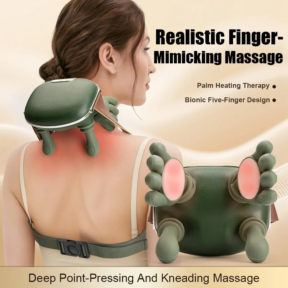 4-Finger Kneading Neck Massager – Hot Compress Trapezius & Shoulder Relief