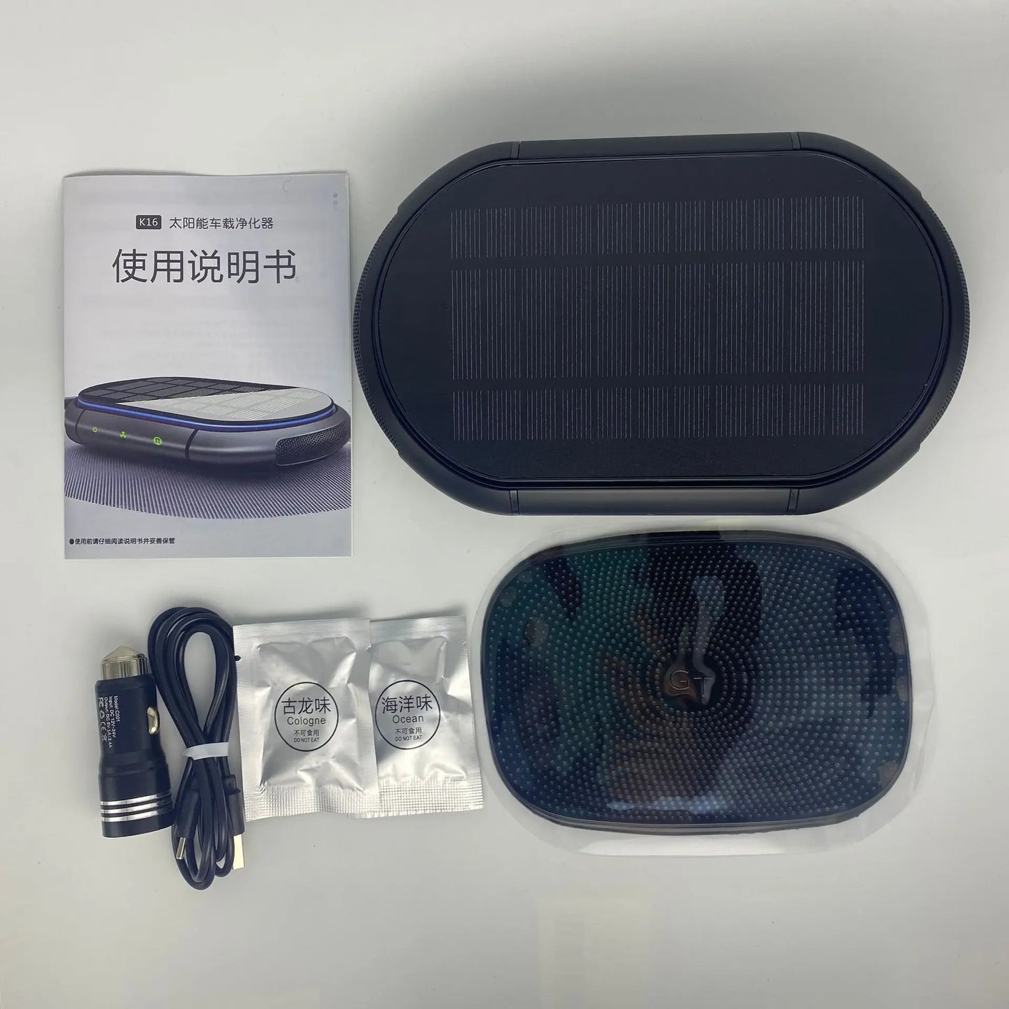 Solar Air Purifier Car Auto Negative Ion Generator USB Rechargeable Oxygen Bar Deodorization Formaldehyde Removal Air Purifier