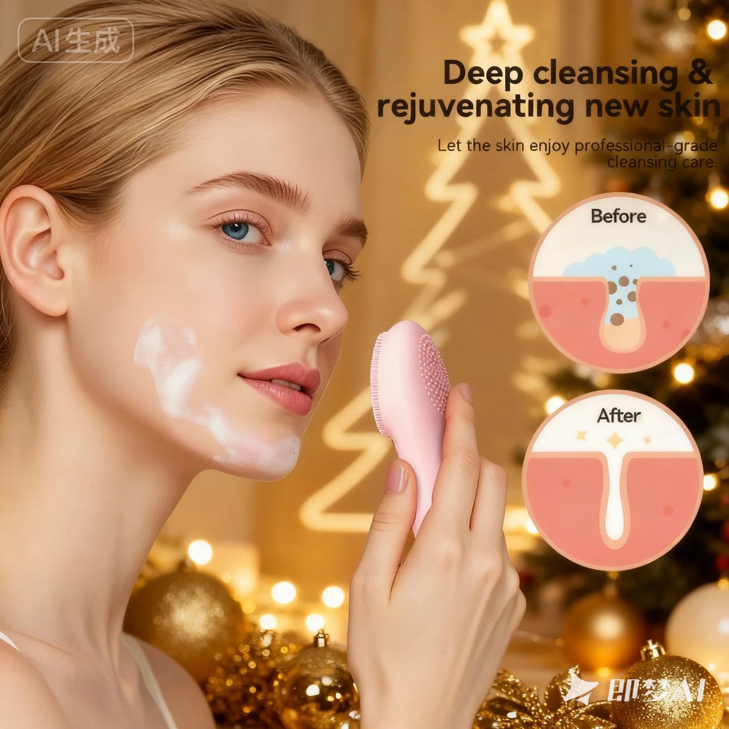 Portable Electric Face Scrubber – Silicone Exfoliating Facial Brush USB Rechargeable