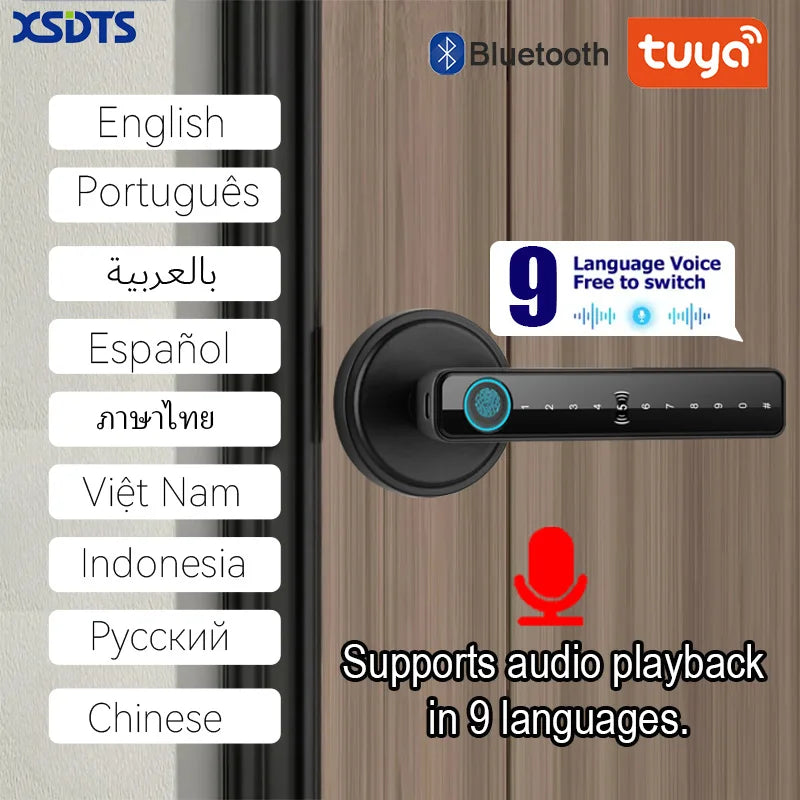 ZSF3 Smart Fingerprint Door Lock – Tuya Bluetooth App, Password & Key Unlock