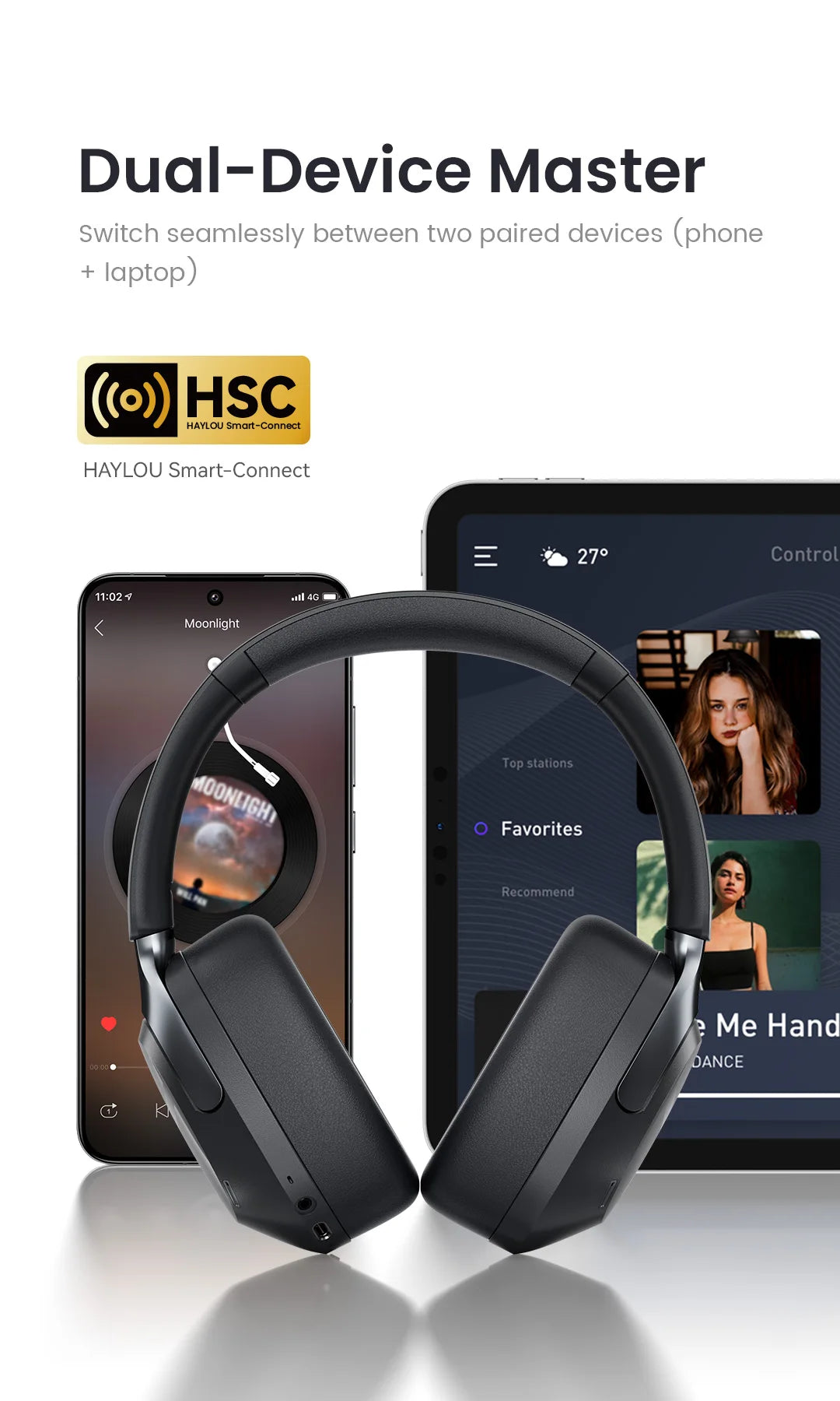 S40 ANC Wireless Headphones – 50dB Noise Cancelling, LDAC, 90H Battery