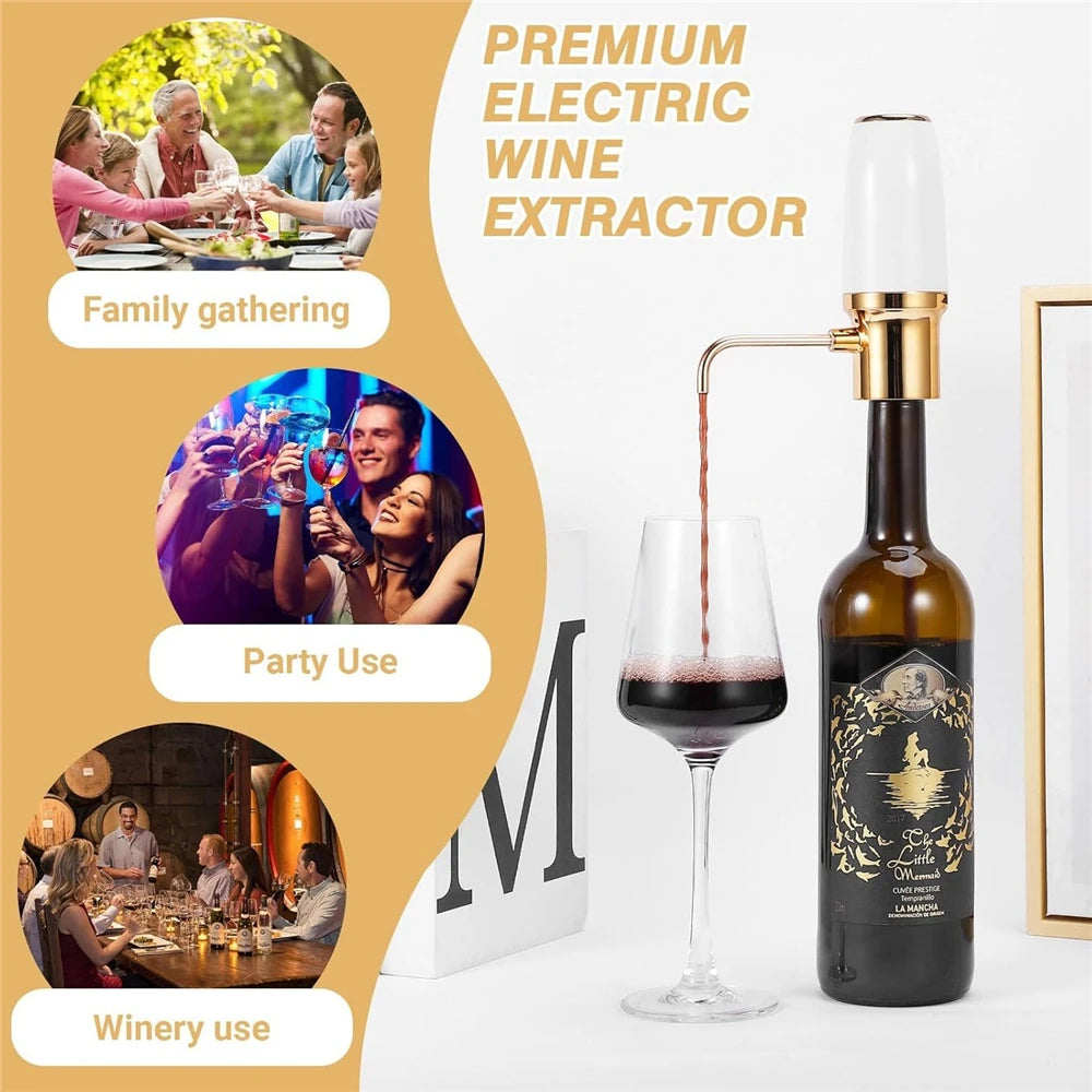 Electric Wine Decanter & Aerator – Instant USB Rechargeable Automatic Wine Pourer for Home Bar