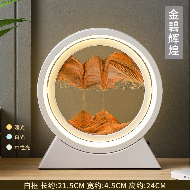 Rotating Quicksand Art Lamp | 360° Moving Sand Glass Atmosphere Light
