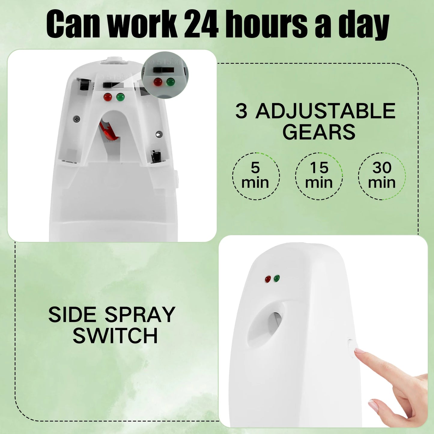 i Cafilas Automatic Air Freshener Spray Dispenser – 5/15/30 Min Timer, Battery Powered