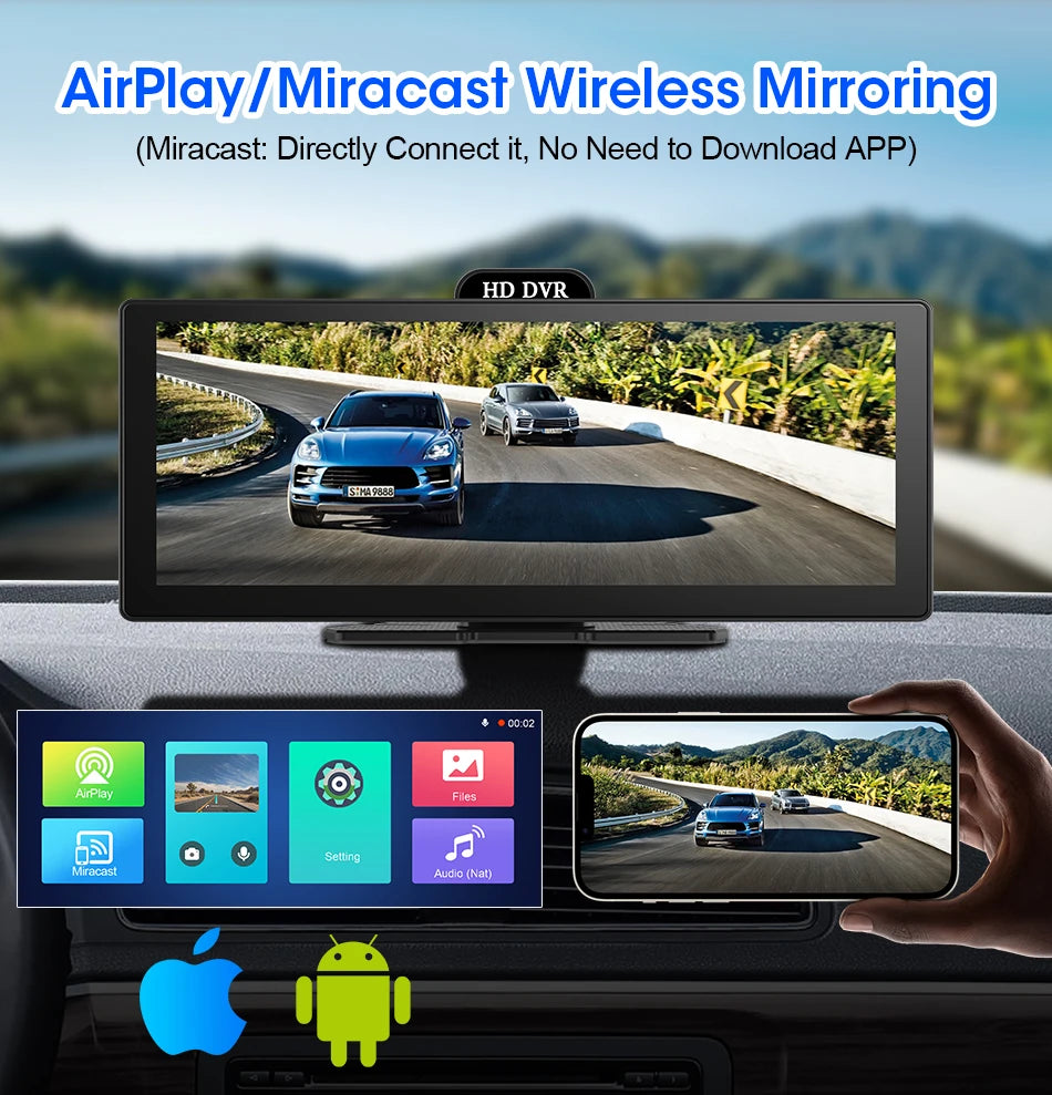 Srnubi 11.26" Portable 4K Car Dash Camera Dual Lens with IPS Touchscreen, Parking Monitor & ADAS