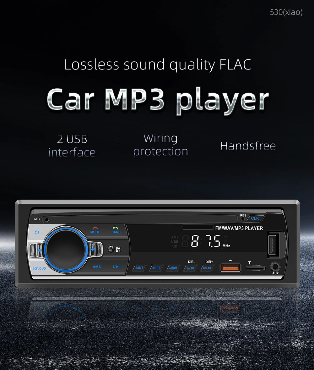BQCC M11 Double Din Bluetooth Car Stereo – 60W×4 FM Radio, USB/SD MP3 Player, AUX Input & Voice Assistant