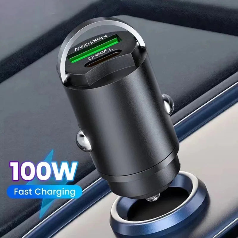 100W Car Charger Lighter – Quick Charge 3.0 + USB-C Fast Charger