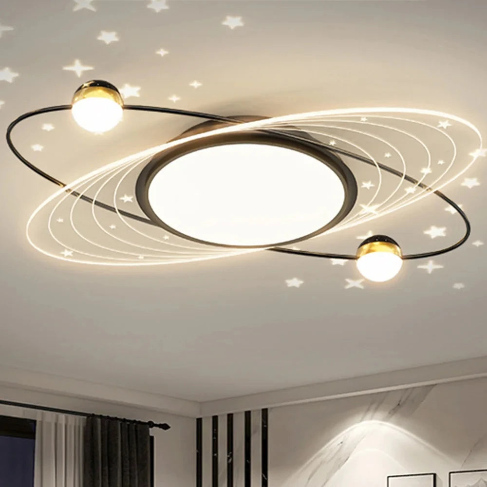 AuroraRealm Modern Ceiling Light with Remote | Gold LED Ceiling Lamp, 90–260V