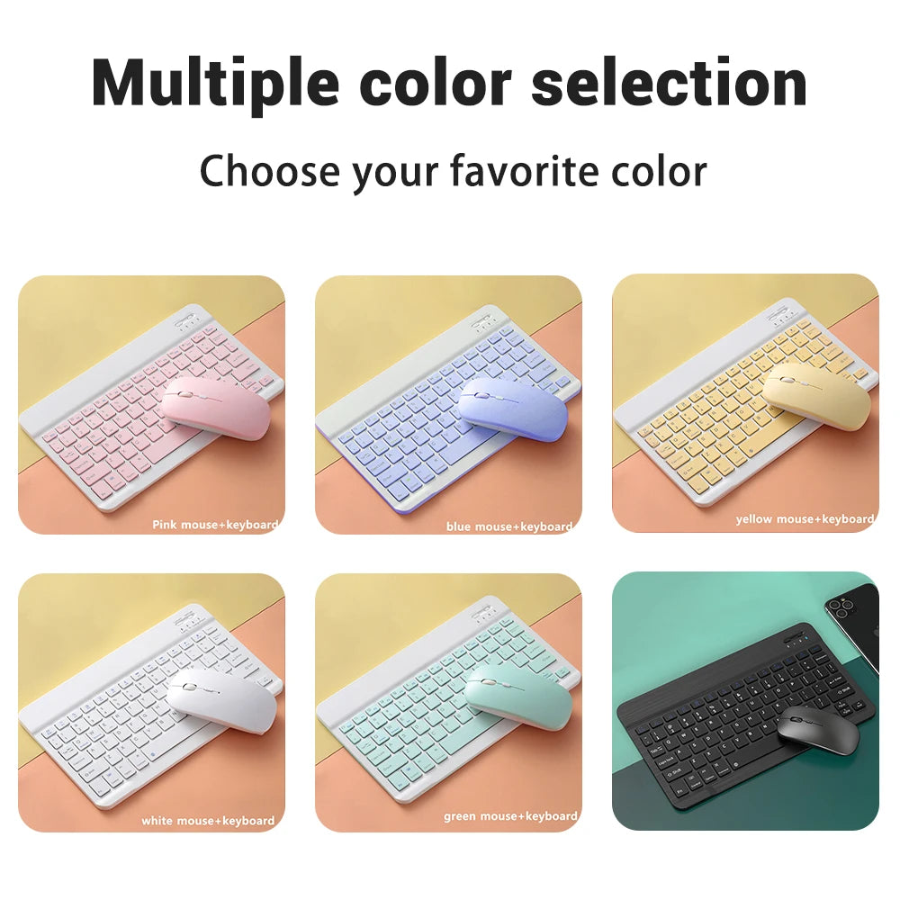 Bluetooth Keyboard with Wireless Mouse – Rechargeable, Home Office Ready