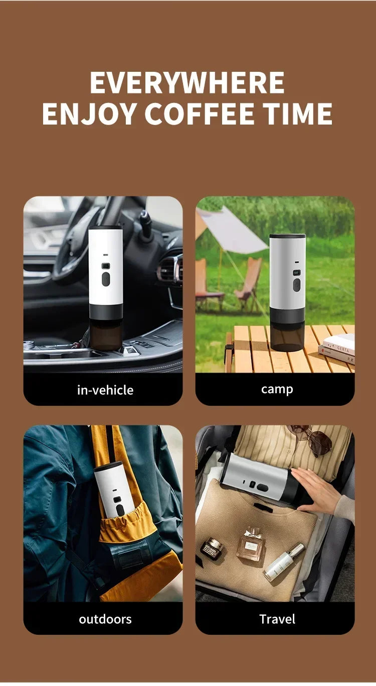 TINSOL Rechargeable Coffee Maker – Wireless Heating, 90ml Water Tank, Camping & Travel Use