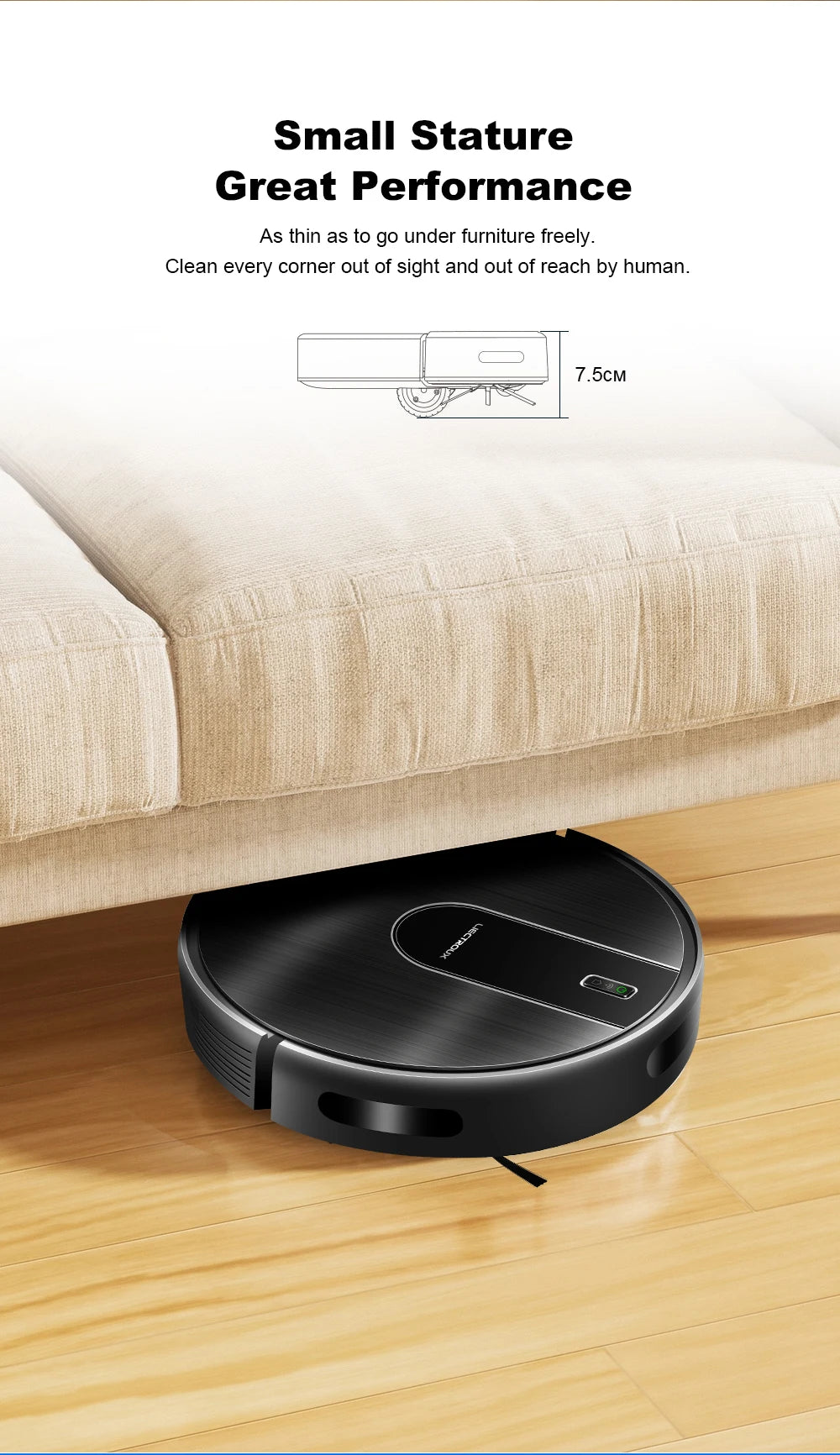 Liectroux N7S-U Smart Robot Vacuum Cleaner – Wet & Dry Mop, HEPA Filter, Alexa Ready