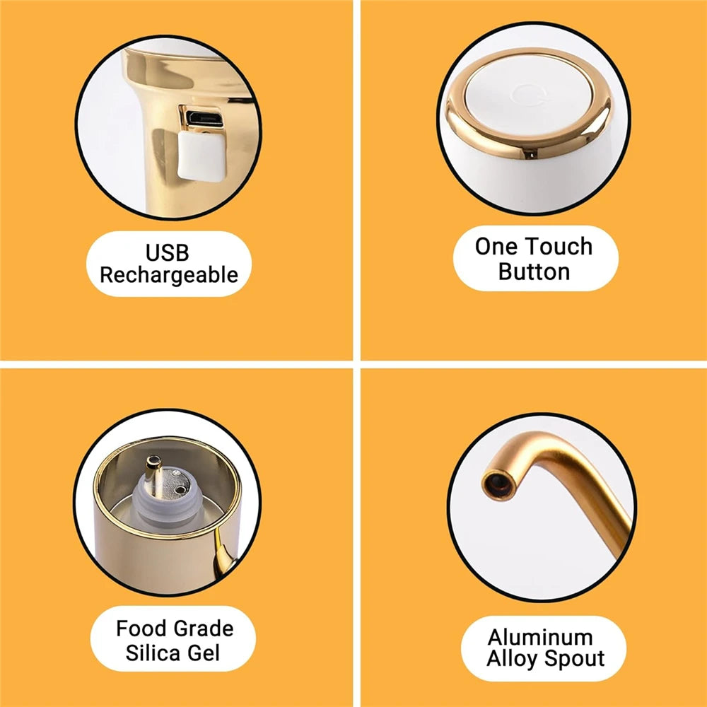 Electric Wine Decanter & Aerator – Instant USB Rechargeable Automatic Wine Pourer for Home Bar