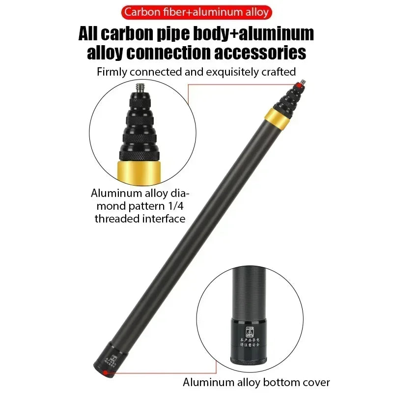 Lightweight Carbon Fiber Extension Rod for Cameras, GoPro & Smartphones