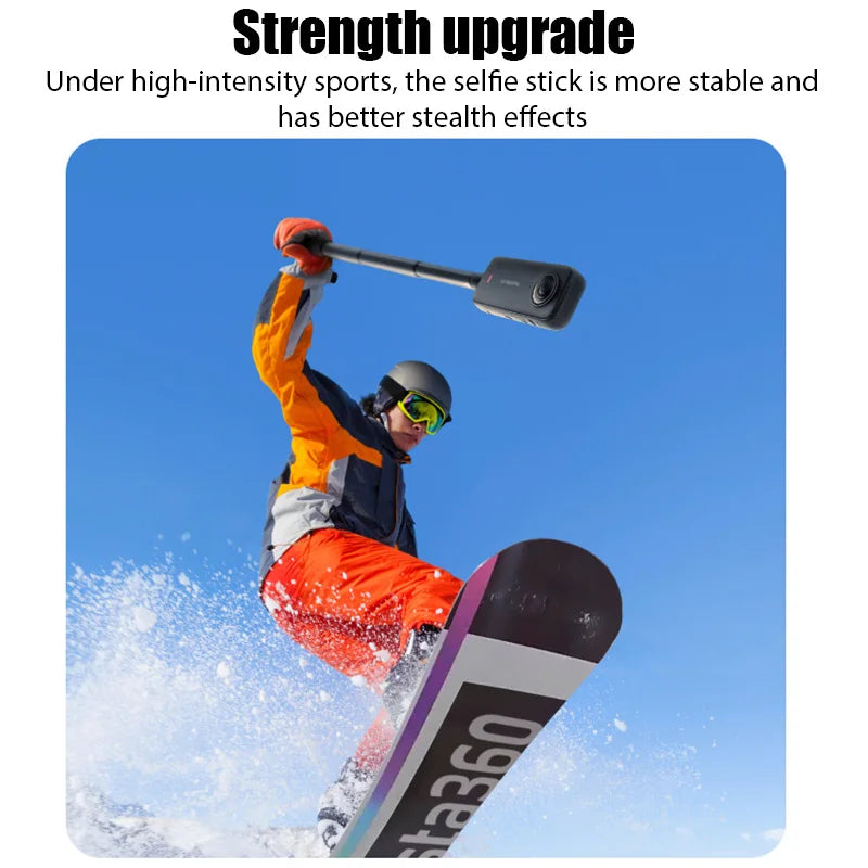 Carbon Fiber Invisible Selfie Stick 120cm for Insta360 & Action Cameras