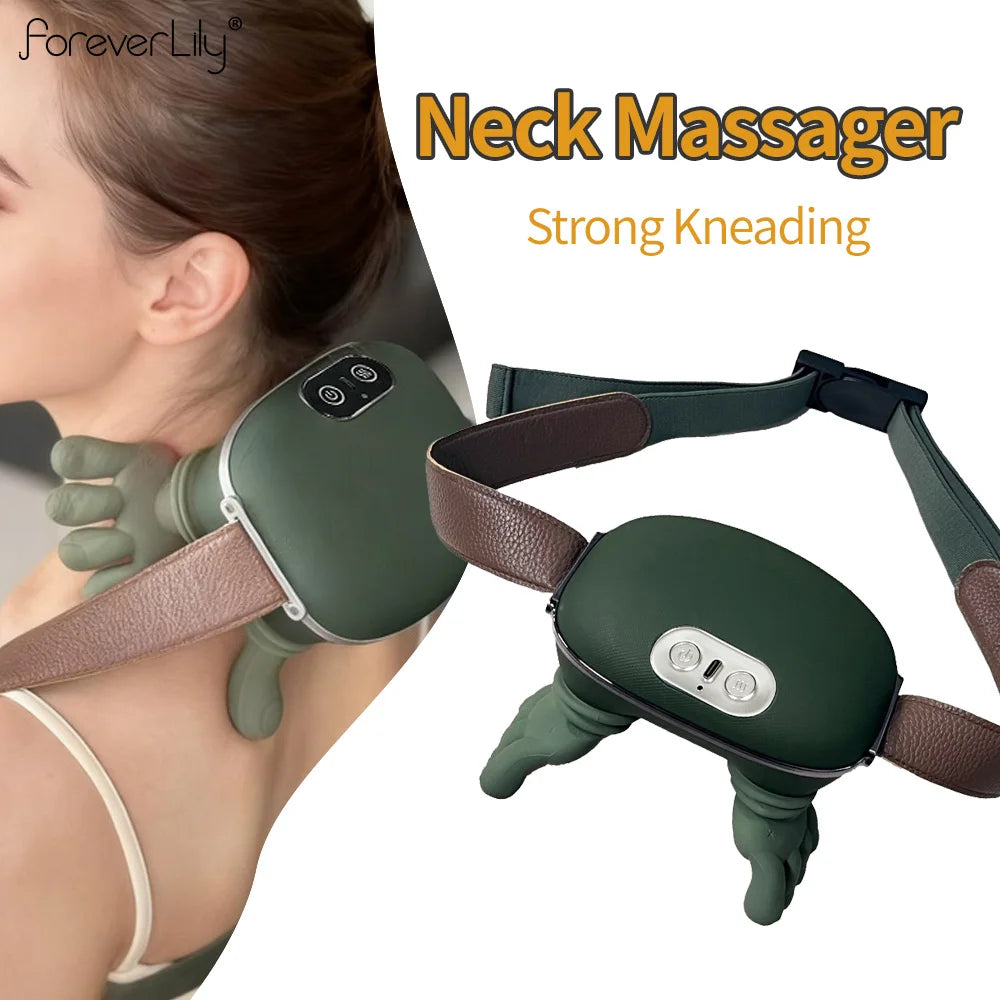Foreverlily Cervical Neck Massager – Widened Finger Massage, Wireless Comfort