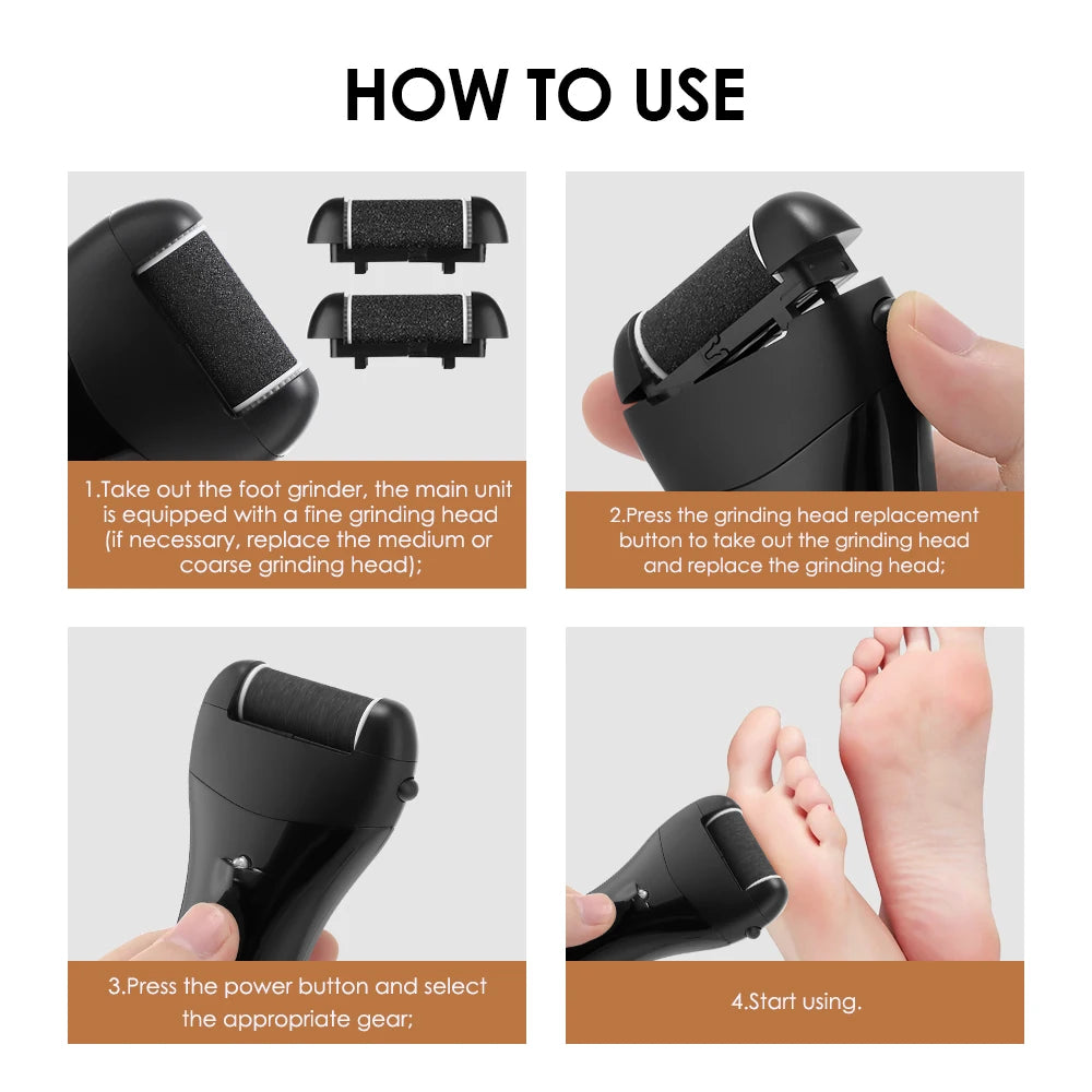 AFDEAL Rechargeable Electric Foot Callus Remover – Professional Pedicure Grinder (Standard / Simple)