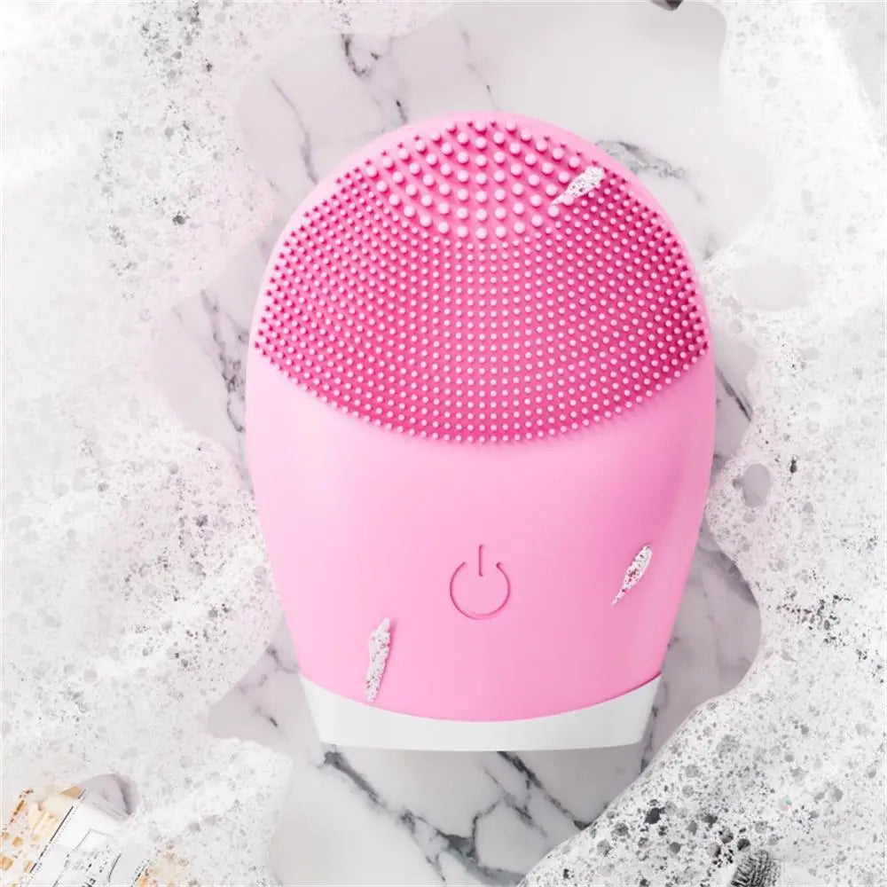 Electric Silicone Facial Cleansing Brush – High-Frequency Vibration Deep Clean & Massage Tool