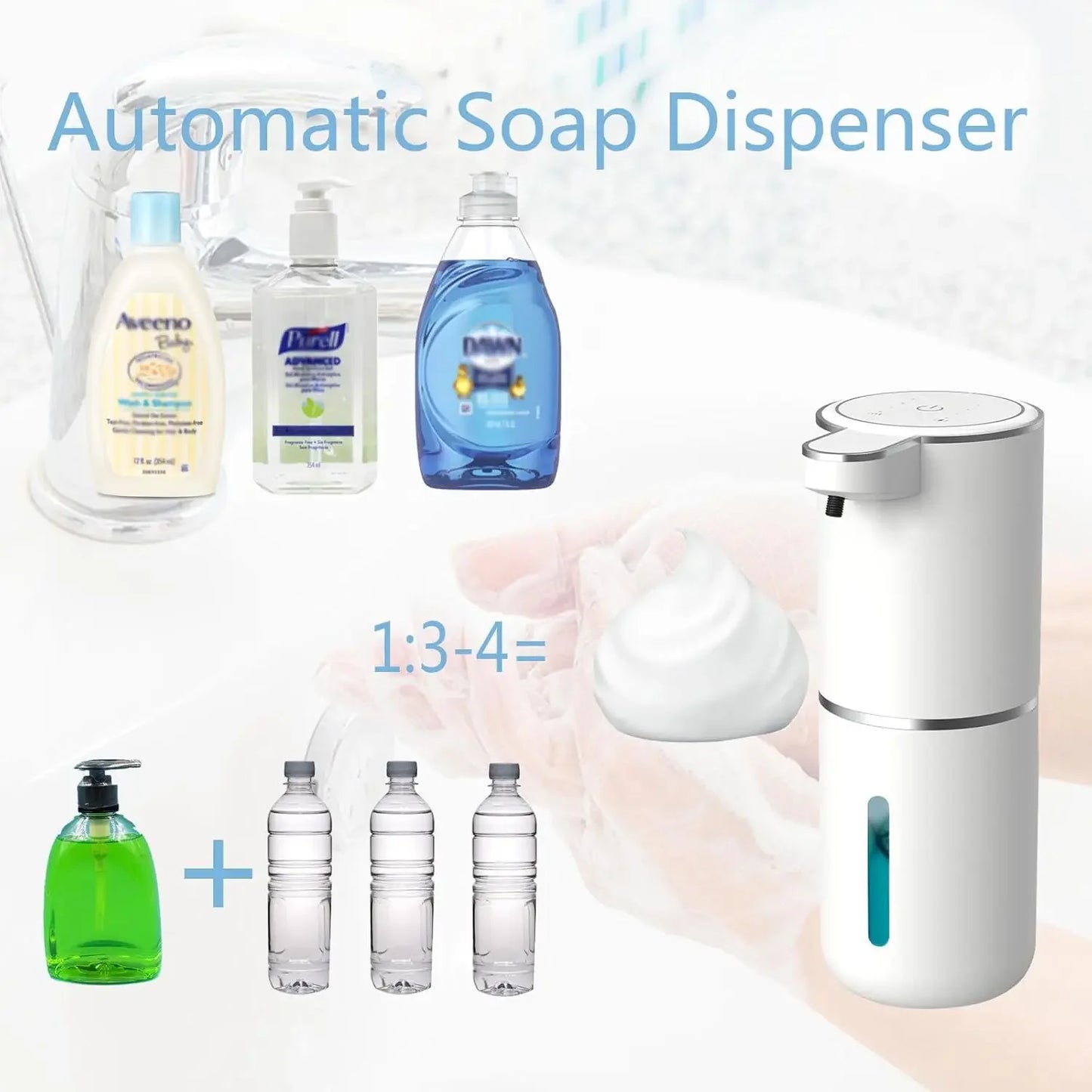 Touchless Automatic Foam Soap Dispenser – USB Rechargeable Infrared Hand Wash Dispenser