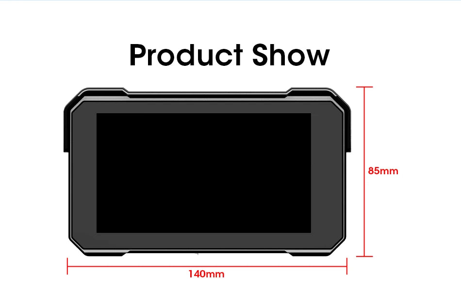 Jansite Portable Motorcycle CarPlay Screen – Dual Bluetooth, WiFi, IPX7 Waterproof