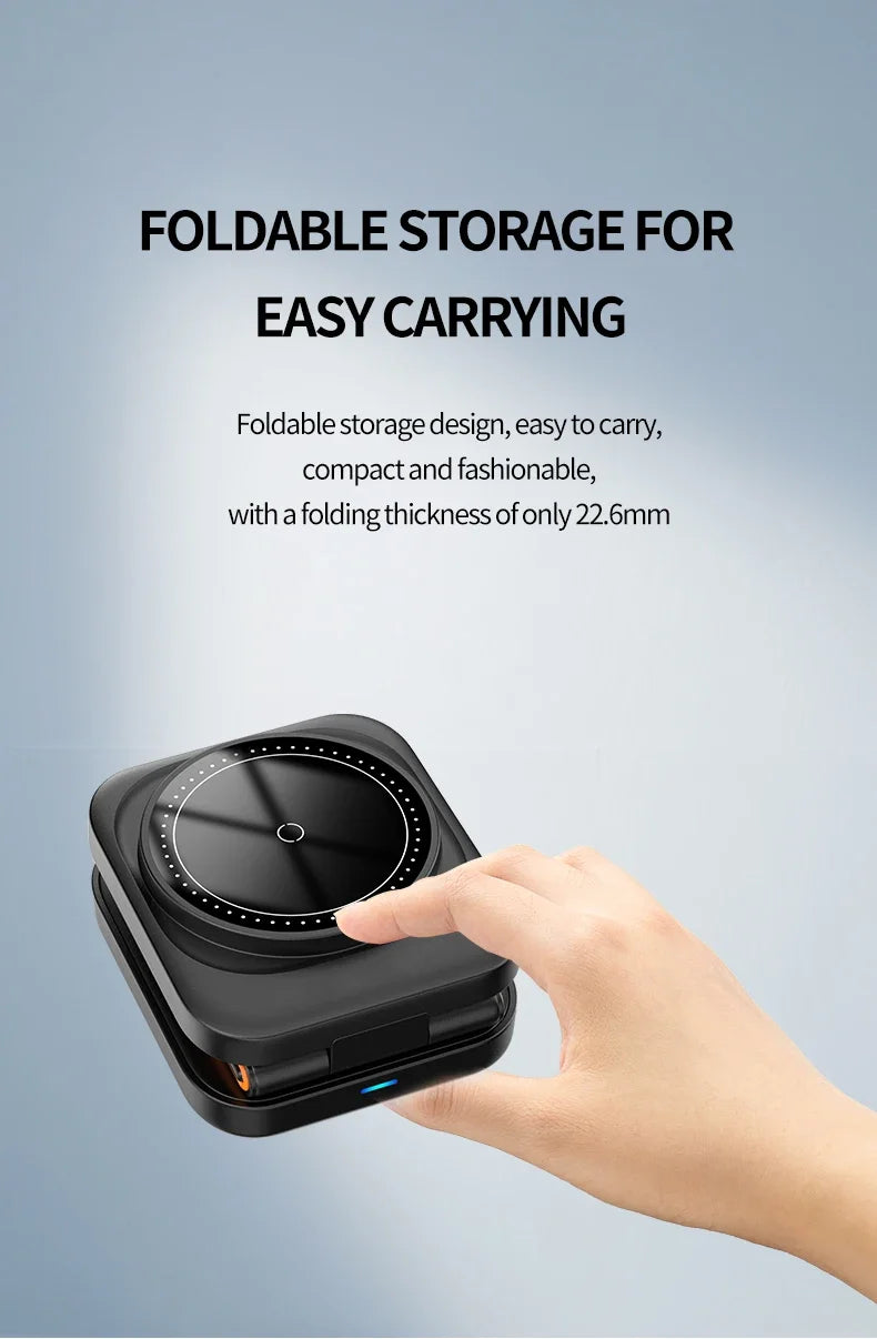 30W Magnetic Wireless Charger Stand – iPhone, Apple Watch & AirPods