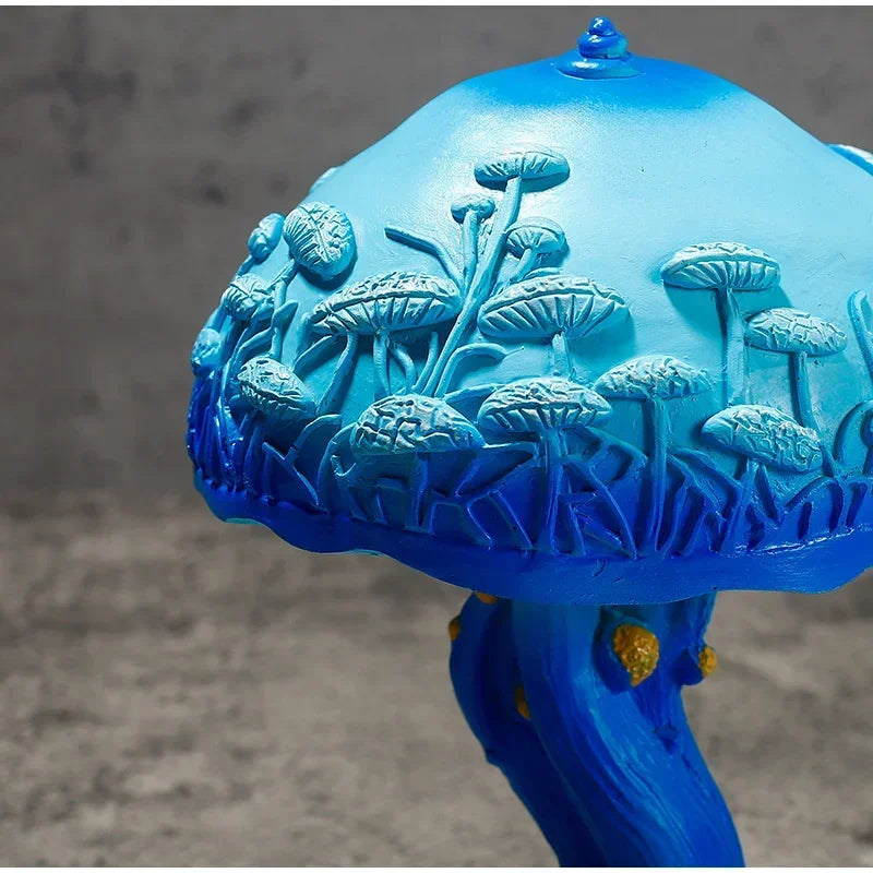 Creative Stained Glass Mushroom Table Lamp | Colorful Atmosphere Bedside Light