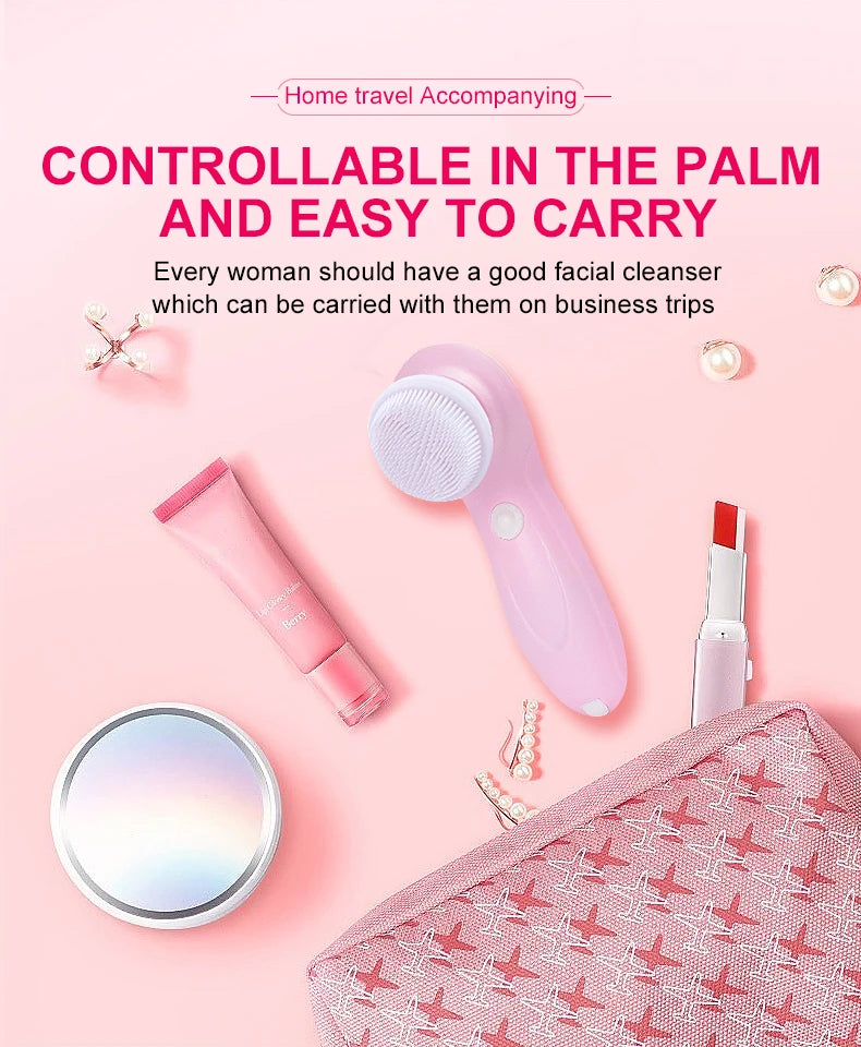All-in-One Facial Cleansing Brush – Waterproof Exfoliating Face Cleaner