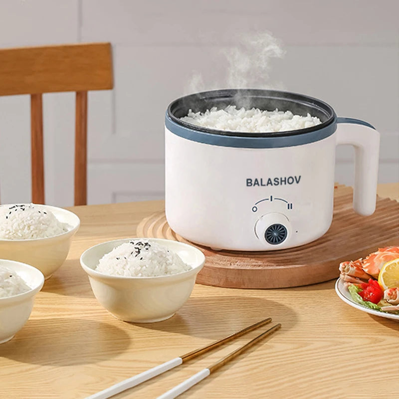 BALASHOV Compact Electric Rice Cooker 1.7L – Non-Stick Inner Pot, Steaming Basket Included