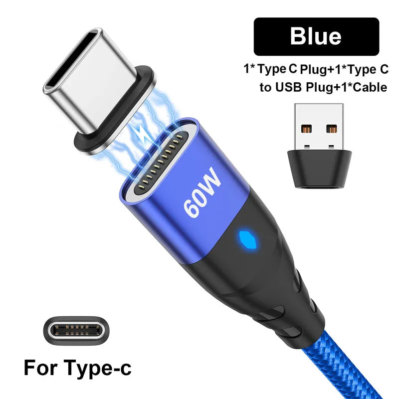 Nylon Braided 6-in-1 Charging Cable – QC3.0 Fast Charge & Data Sync (3A)