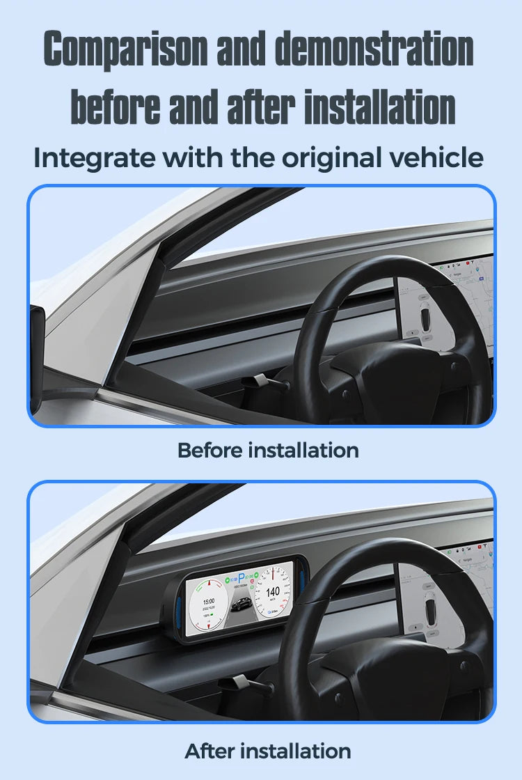 KWHUD 6.8″ Tesla Instrument Cluster HUD – HD IPS Dashboard Display for Model 3 & Model Y (2019–2022)