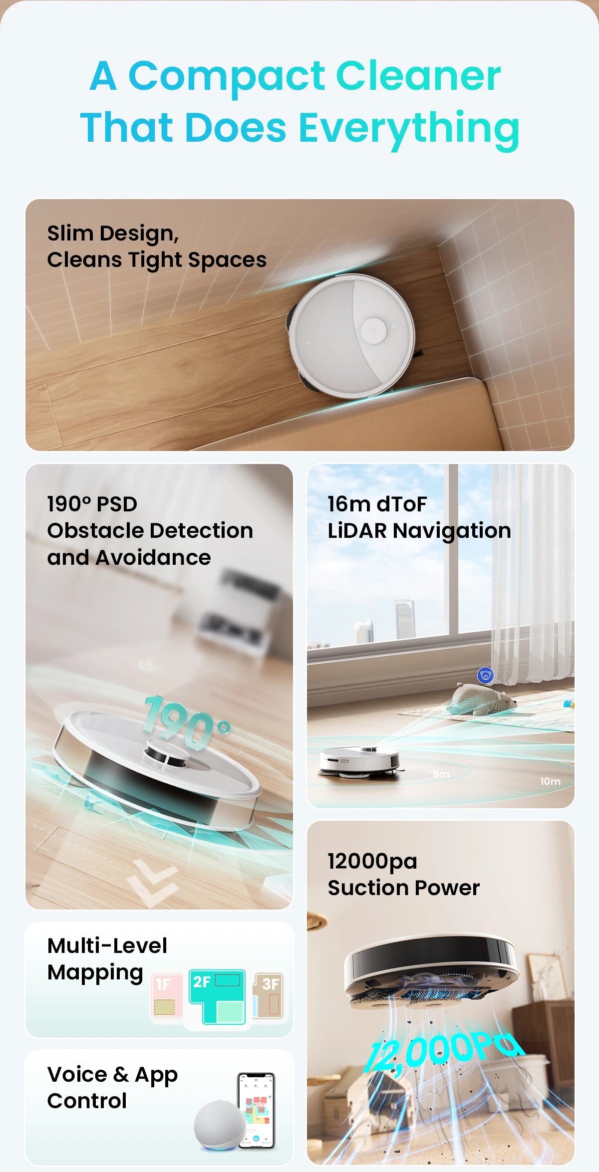 Lefant M3 4-in-1 Robot Vacuum & Mop – LiDAR Navigation, 220min Runtime, Alexa Compatibl