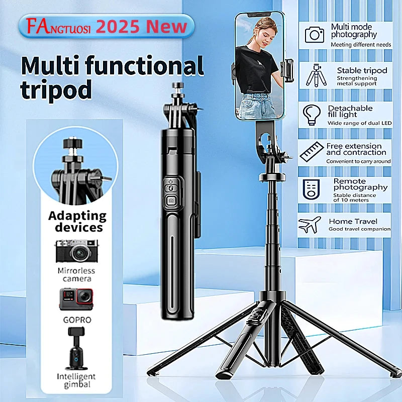 K27 1.3m Bluetooth Selfie Stick with Quad-Pod & Remote