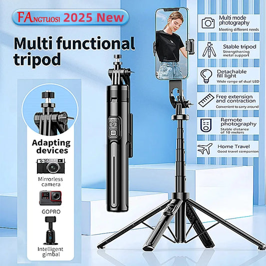 K27 1.3m Bluetooth Selfie Stick with Quad-Pod & Remote